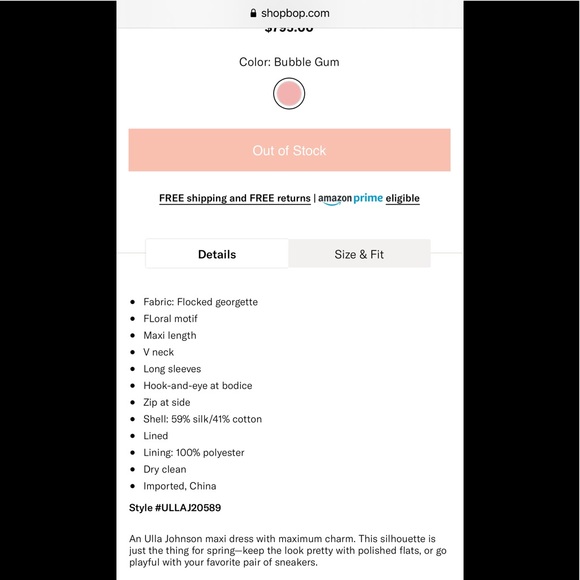 🌸SOLD🌸Ulla Johnson Margaux FilCoupé Maxi Dress 6 - Picture 15 of 15